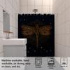 1Pc Dragonfly Print Black Waterproof Shower Curtain Bathroom Partition Privacy Multiple Sizes 12 Hooks Easy To Install