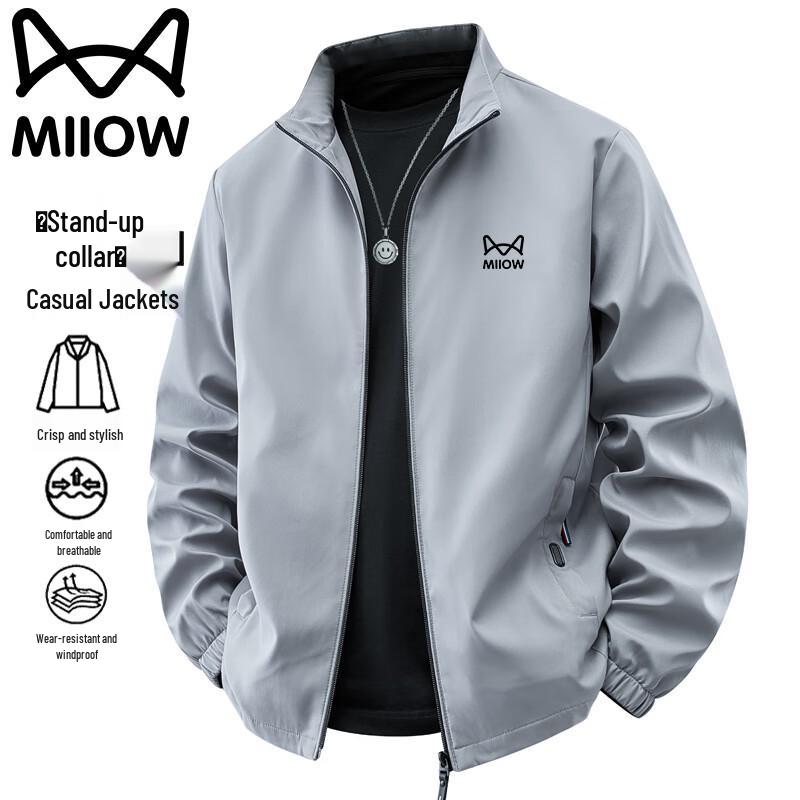 MaoRen Men's Business Casual Stand-Collar Jacket