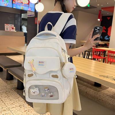 Boys and Girls Cute Backpack Large Capacity New Junior High School Students Small Fresh Multifunctional New Backpack.
