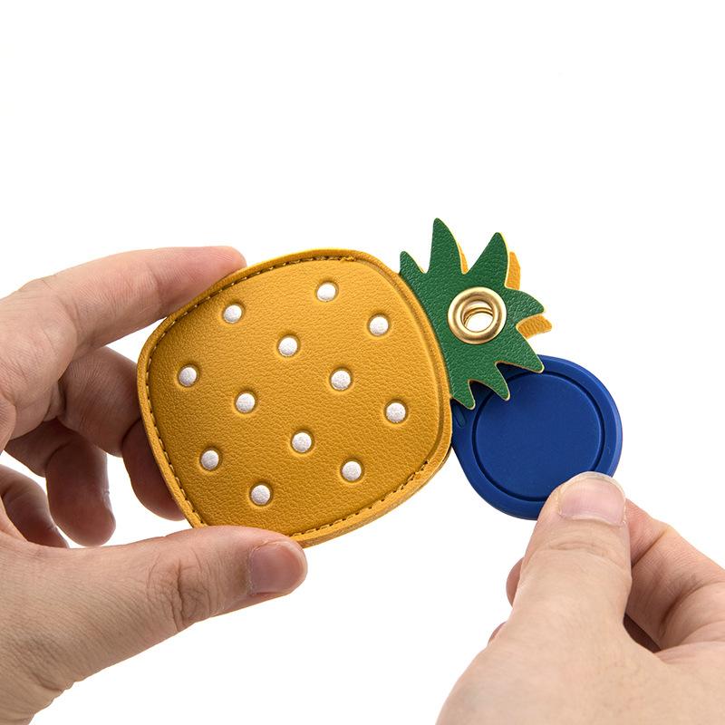 Bamen Bug Club Cartoon Access Control Card Leather Case Keychain Creative Cute Girl Key Pendant Bag Hanging Personalized Gifts