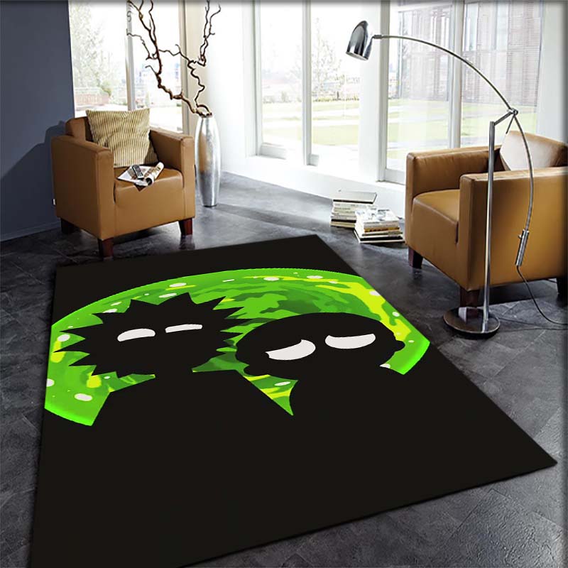 Ricky and Morty pattern rug, digitally printed non-slip decorative rug, a housewarming gift for family and friends.