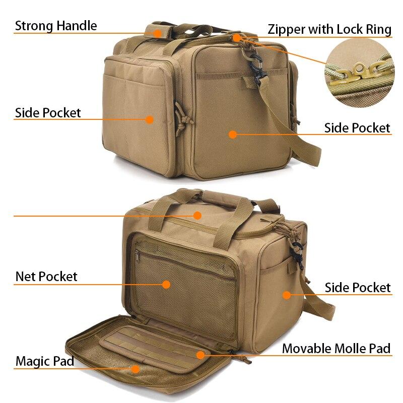 Borsa Portaoggetti per Poligono di Tiro Sistema Molle Accessorio da Caccia Esterno Nylon Borsa Tattica per Pistola Borsa a Spalla Porta Attrezzi Pistola Sniper Nero