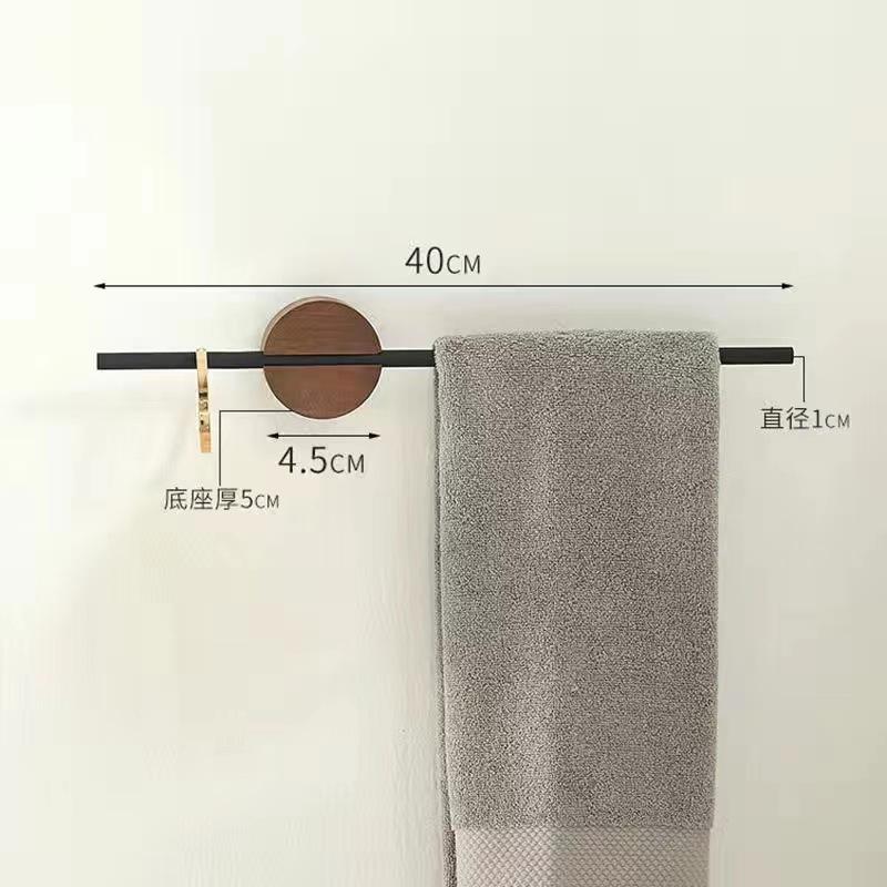 Walnut Towel Rack Perforation-free Bathroom Bar Hanging Bathroom Towel Rack Hanging Rod Single Rod Storage Rack Hand Towel Bar