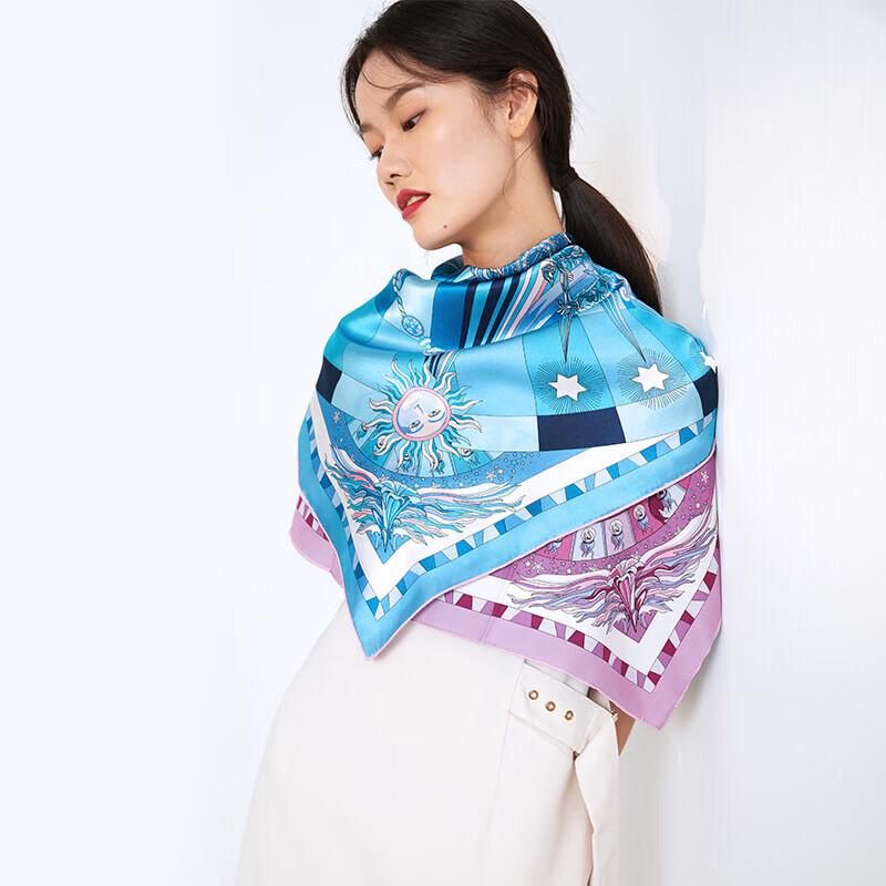 ITARORA Twelve Constellations Double-Sided Silk Twill Scarf
