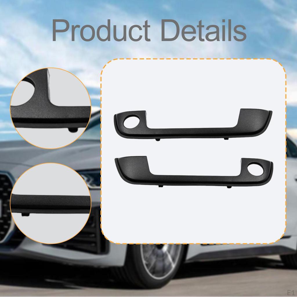 2 Pieces Door Handle Cover Accessory 51218122442 Black Trim for E34 Replace Parts