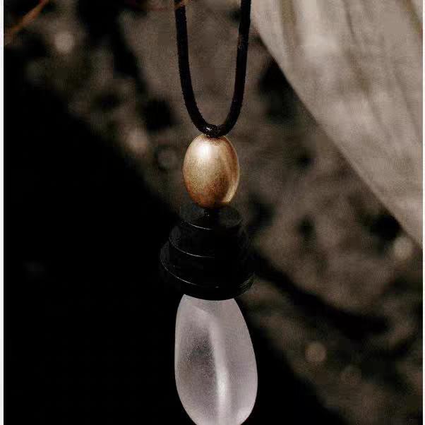 Elegant Ebony Wood Pendant Necklace with Black Cord – Versatile High-End Accessory for Women