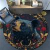 Black Bear Round Area Rug,Carpet Rug for Living Room Bedroom Sofa Playroom Decor,Non-slip Floor Mat
