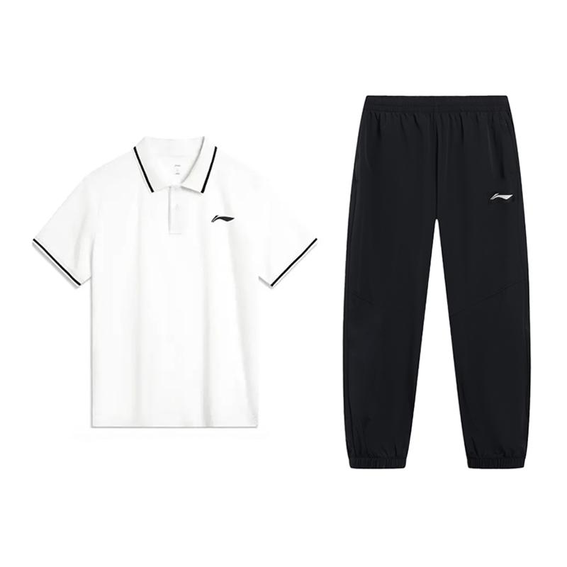 

Li-Ning Striped Fashion Trend Quick-Dry Breathable Comfortable Versatile Pullover Polo Shirt Short Sleeve Casual Sports Set YPLV047-1AYKT415-1 S