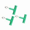 3pcs T Shape Handle Stainless Steel Hook Fishing Baiting Rig Tool(black)