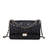 Xiaoxiangfeng Camellia Head Layer High Goatskin Leather Rhombus Women's Bag Premium Texture Chain Bag Shoulder Messenger Bag