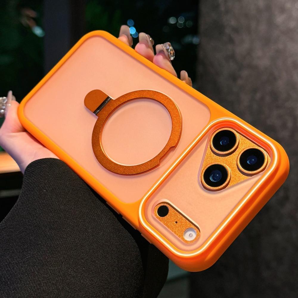 Ring Bracket Stand Holder Magnetic For Magsafe Frosted Case For iPhone 17 15 16 Pro Max 11 12 13 14 Plus Matte Soft Bumper Cover