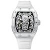 AI LANG Famous Brand Silicone Strap Skeleton Mechanical Watch Waterproof Luminous Fashion Automatic Hollow Watches