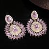 Exaggerated Rhinestone Flower Earrings - Retro Court Style Studs, Fashionable Design for a Unique Look
