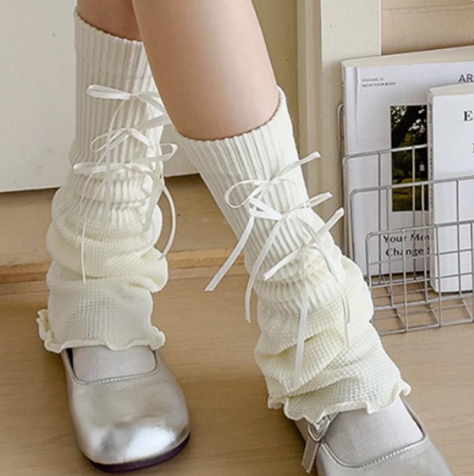 Y2K Summer Thin Women's Knee-High Socks - White, Leg-Shaping JK Style for Spring/Autumn