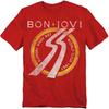 Popfunk Bon Jovi 1987 Slippery When Wet World Tour T Shirt Athletic Heather