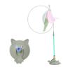 Pet Toy Feline Exercise Teaser Wand Elastic Steel Wire with Secure Suction Base For Jumping And Pouncing Game