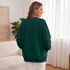 Women’s V Neck Long Pullover Sweatshirt with Pocket Loose Fit Casual Long Sleeve Top for Autumn and Winter