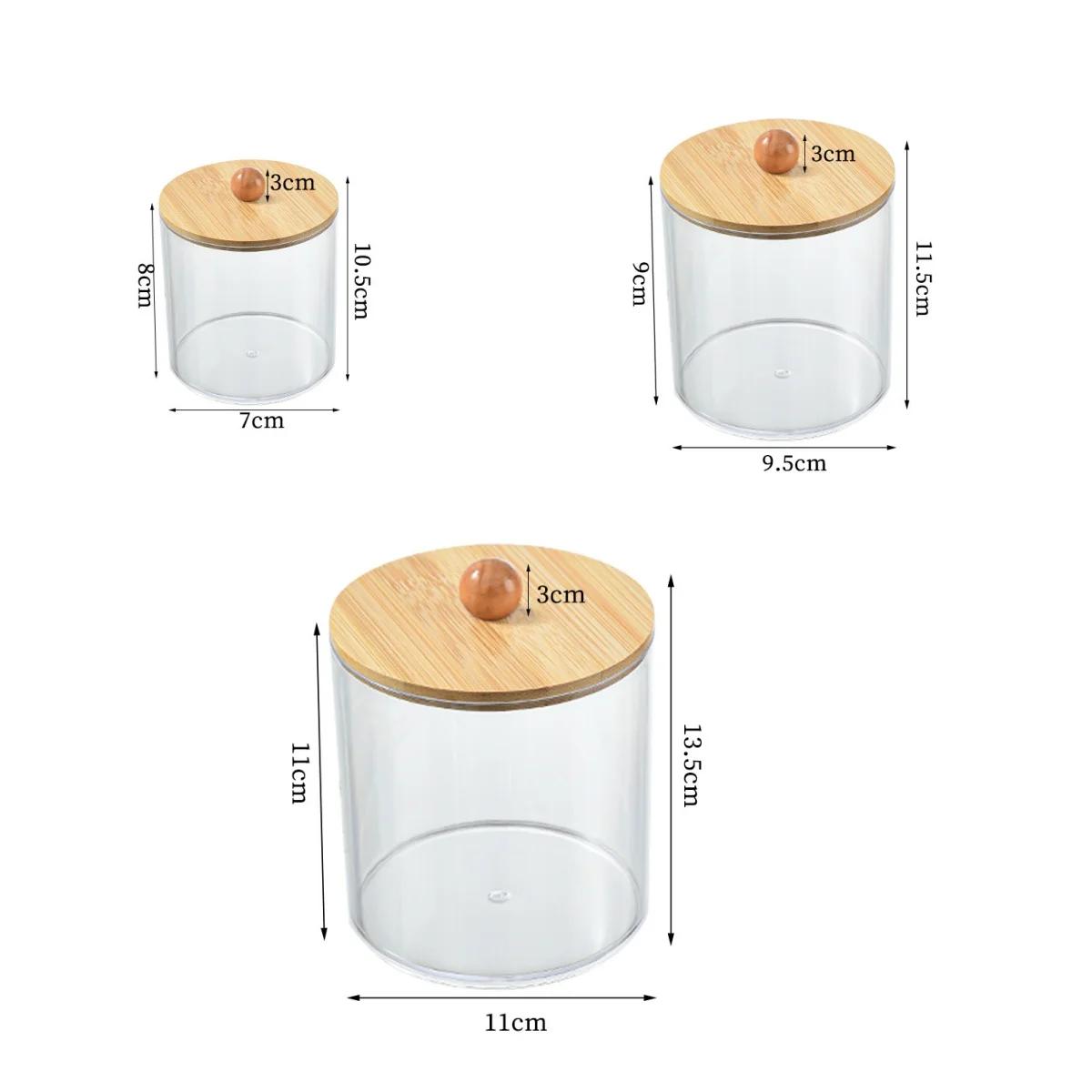 

3 шт. акриловый ящик для хранения баночек для ванной комнаты органайзер для косметики держатель для ватных дисков коробка для ватных палочек держатель для ватных палочек диспенсер с крышкой
