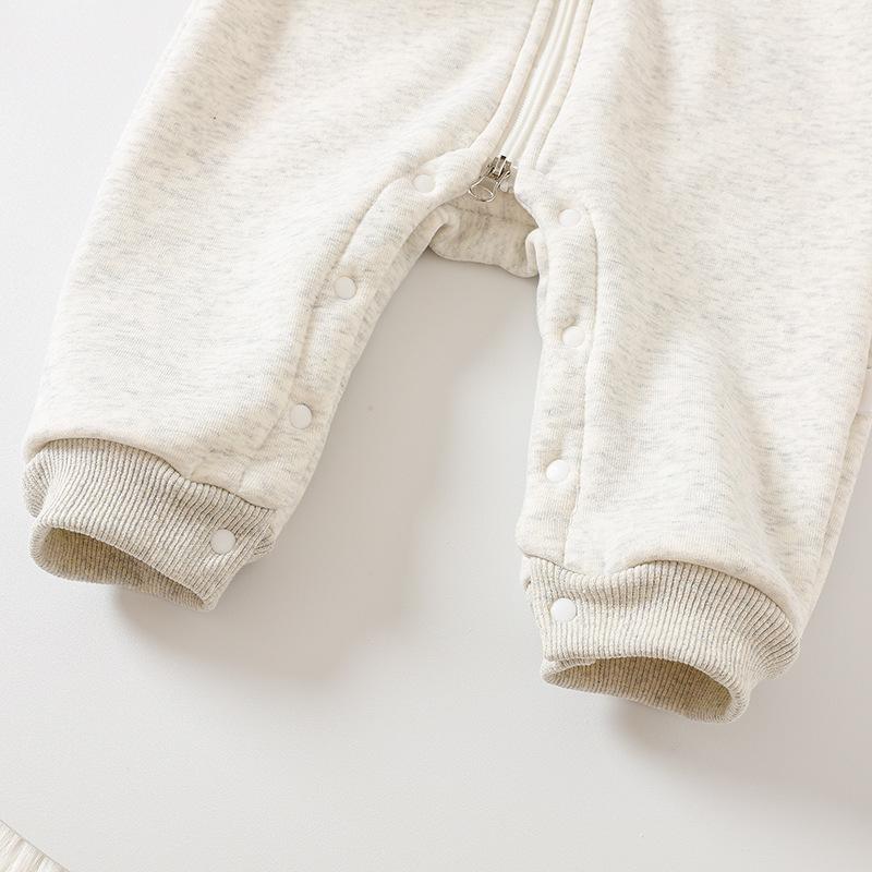 2025 Autumn Winter Baby Clothes Newborn Thick Jumpsuit 0-2Y New Boys Fur Lining Sporty Romper Toddler Outdoor One Piece