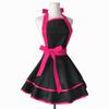 Solid Black TPU Waterproof Princess Apron for Women Fashion Home Kitchen Cooking Smock