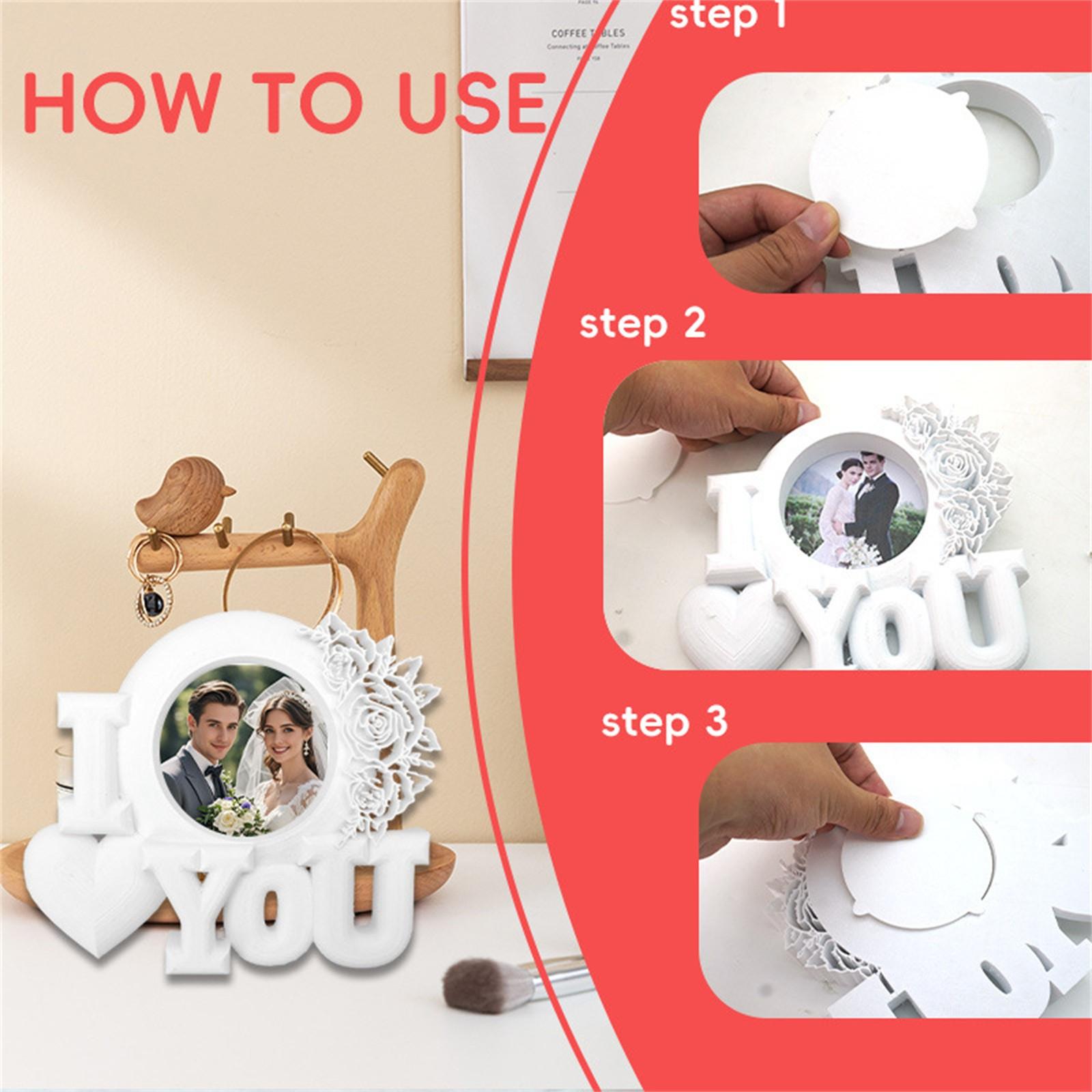 Desktop Personalized Creative Decoration, Wedding Photo Frame, Photo Storage Frame, Couple Photo Frame, Gift One Size
