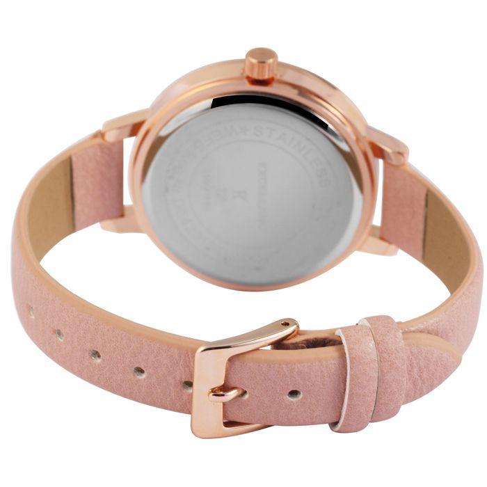Montre bracelet - EXCELLANC - EX0170 - 38 mm - Quartz japonais PC21 - Bracelet simili cuir rose