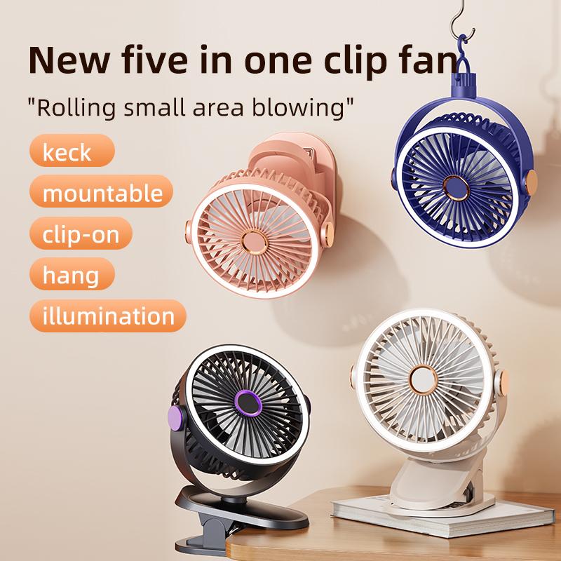 Portable Clip Fan Desktop Fan Ceiling Fan Rechargeable Air Circulating Fan Outdoor Fan Night Light Fan Camping Fan