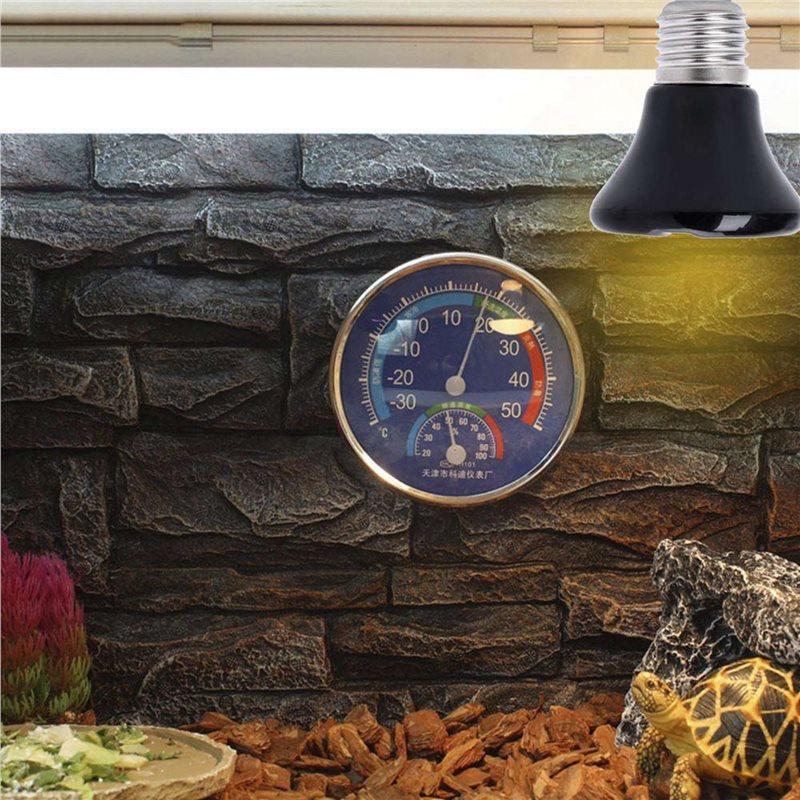 2x Horká 75W E27 Pet topná lampa Černý infračervený emitor Teplá žárovka Pet inkubátor Plazí lampa 220-230V