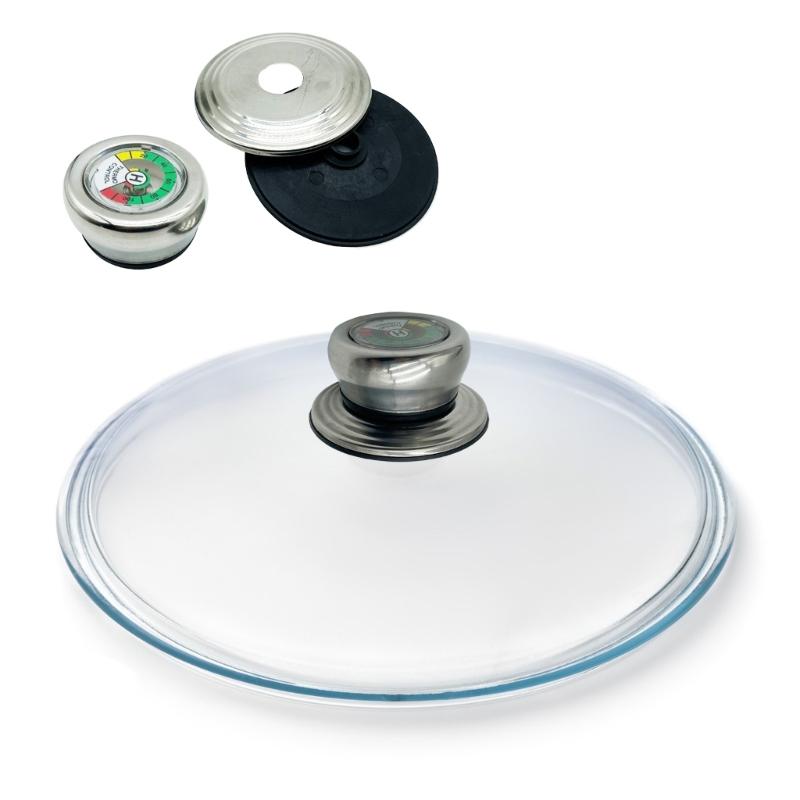 Heat Resistant Stainless Steel Pot Lid Thermometers Knob Easy Installation Design Accurate Temperature Control