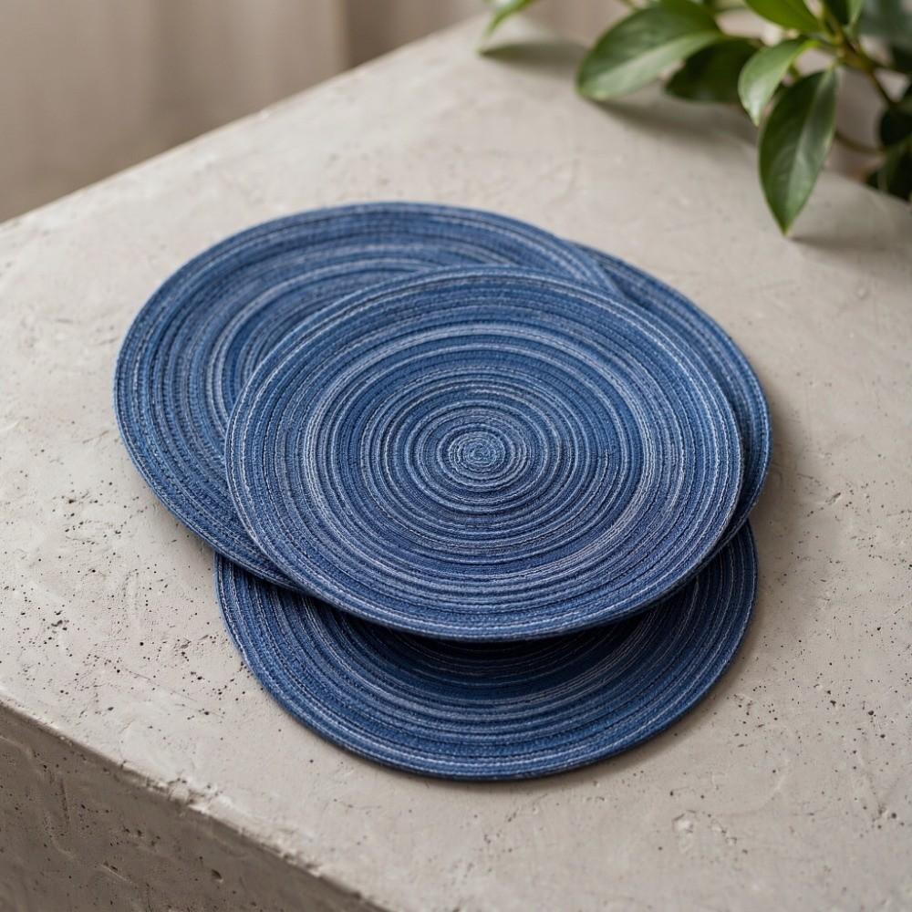 6Pcs Round Round Coasters White Table Coasters Quick Dry Woven Coasters Coffee Bar
