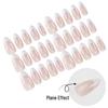 Handmade European Style Nude False Nails - Elegant White-Edged, Detachable, Versatile Wearable Nails in a Cool, Simple Design.
