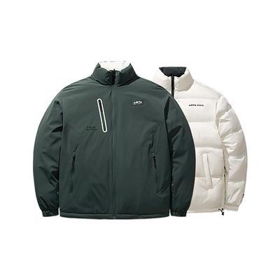 Solid Color Zipper Stand Collar Reversible Loose Down Jacket Men Outerwear 172618903-1