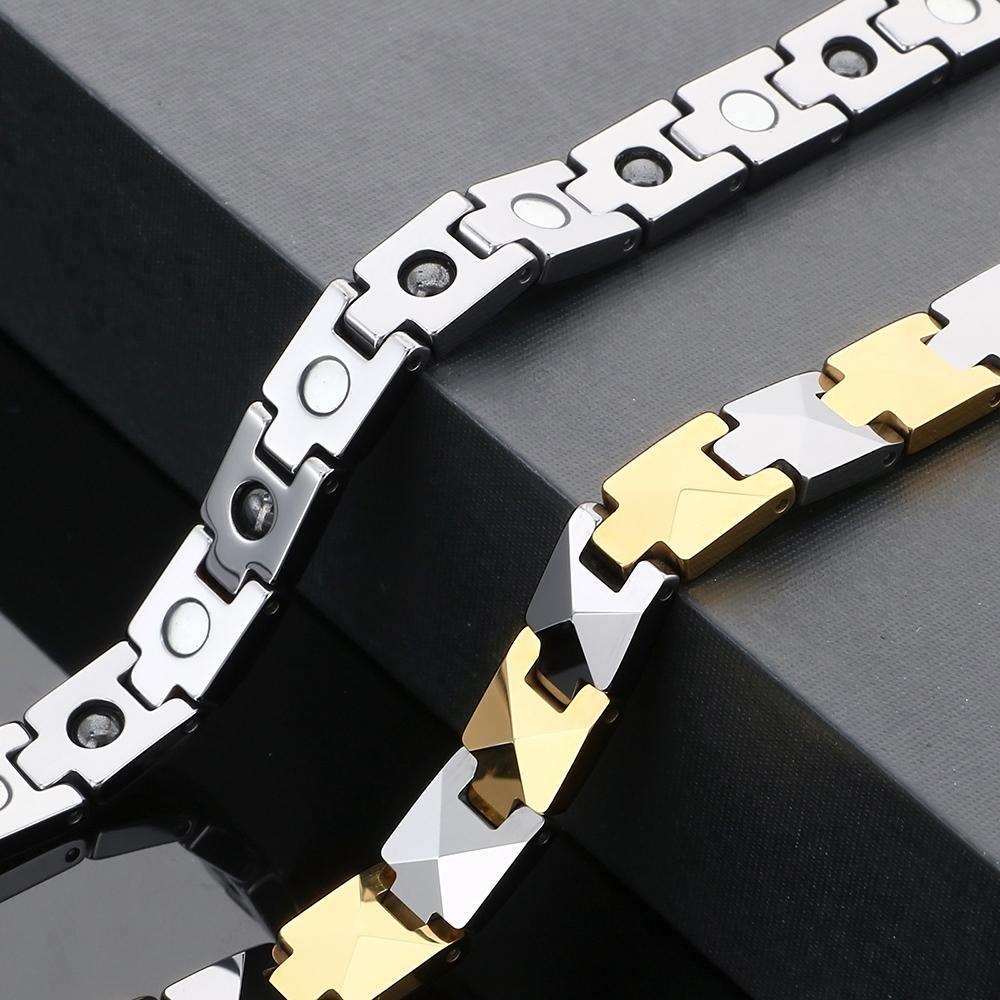 Herren Therapie Germanium Magnetarmband Wolfram Kugelketten Design Verstellbar Negative Ionen Gesundheitsarmbänder Nie zerkratzt