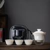 Ceramic Suet Jade Porcelain Portable Travel Tea Set White Souvenir Business Gift