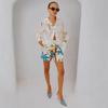 2025 Cross-Border Casual Fashion Linen Shirt and Shorts Set