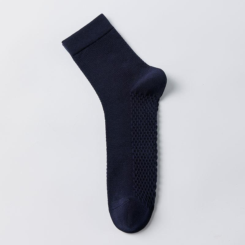 Geruchshemmende, antibakterielle und desodorierende schweißabsorbierende Herren-Mittelrohrsocken aus reiner Baumwolle für Sommer, Business-Casual-Sport-Socken, Frühlings- und Herbststile