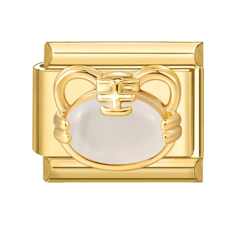 Vintage Golden Charm Zircon Butterfly Bow Cat Flower Italian Charm Links Fit 9MM Stainless Steel Bracelet Women DIY Making Gift