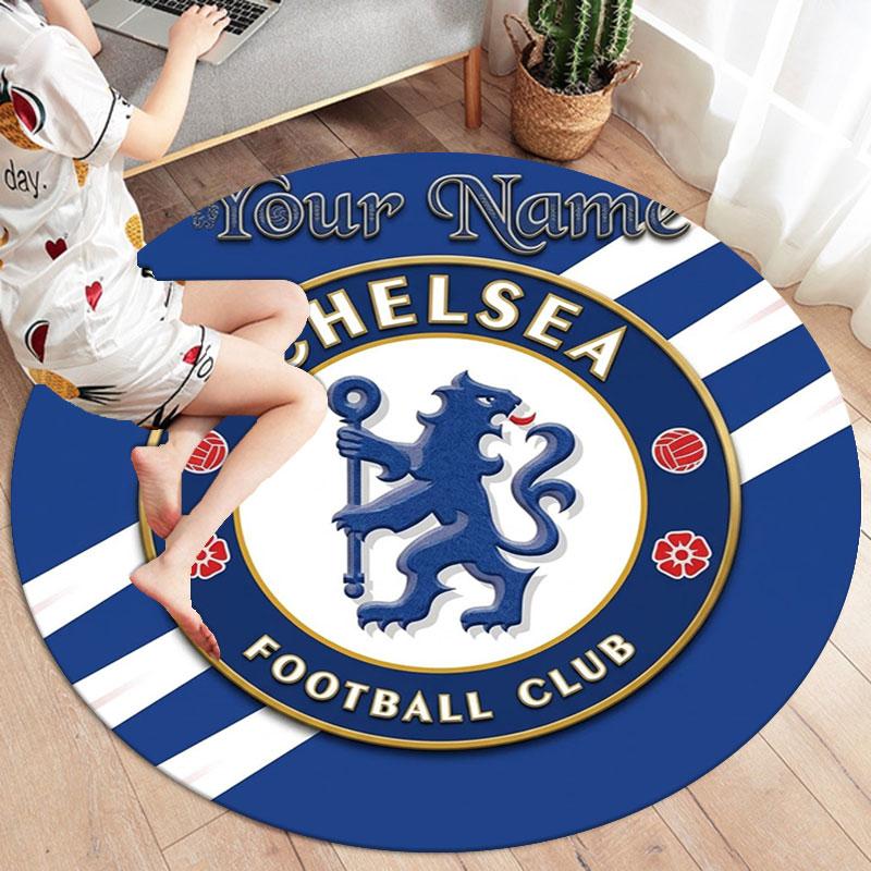 Chelsea F Custom Name Round Area Rug,Carpet Rug for Living Room Bedroom Sofa Playroom Decor,Non-slip Floor Mat