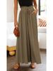 Euro-American Summer Wide-Leg High-Waisted Women's Culottes with Elastic Waistband