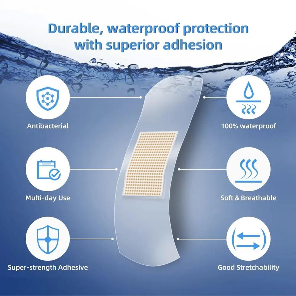 50/120Pcs PU Transparent Waterproof Band Aid Invisible Hemostasis Wound Plaster Waterproof Wound Strips First Aid Emergency Kit