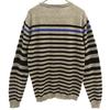 DIESEL border Long sleeve sweater M Black x gray knit Women Used