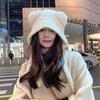 Warm Bear Ears Knit Hat Slouchy Plush Beanie Cap Cute Ear Protection Hat  Cold Weather