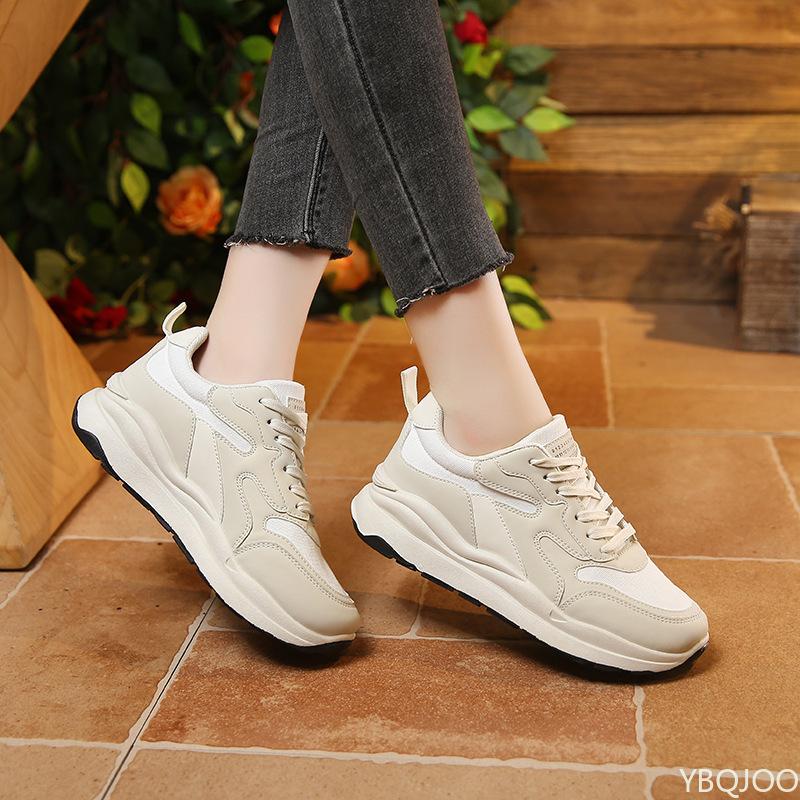 Thick Soled White Shoes New Versatile Casual Shoes Round Toe Flat Bottom Anti Slip Comfortable Wear-resistant Women's Shoes
