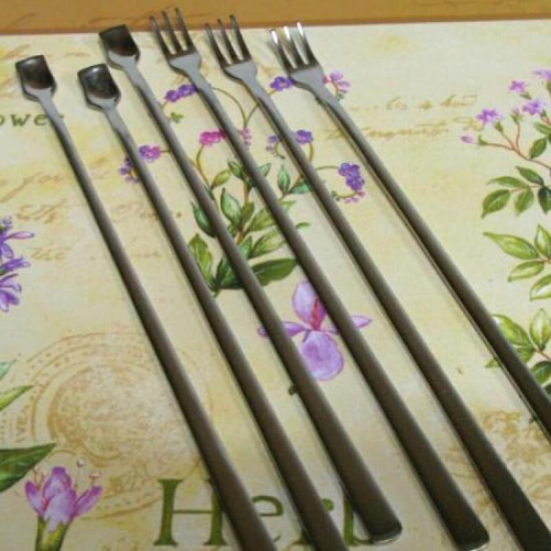 1 cocktail long spoon, fork, and muddler (choose one product) fork