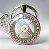 Roulette Wheel Embossed Keychain: Trendy Time Gem & Creative Metal Pendant Accessory