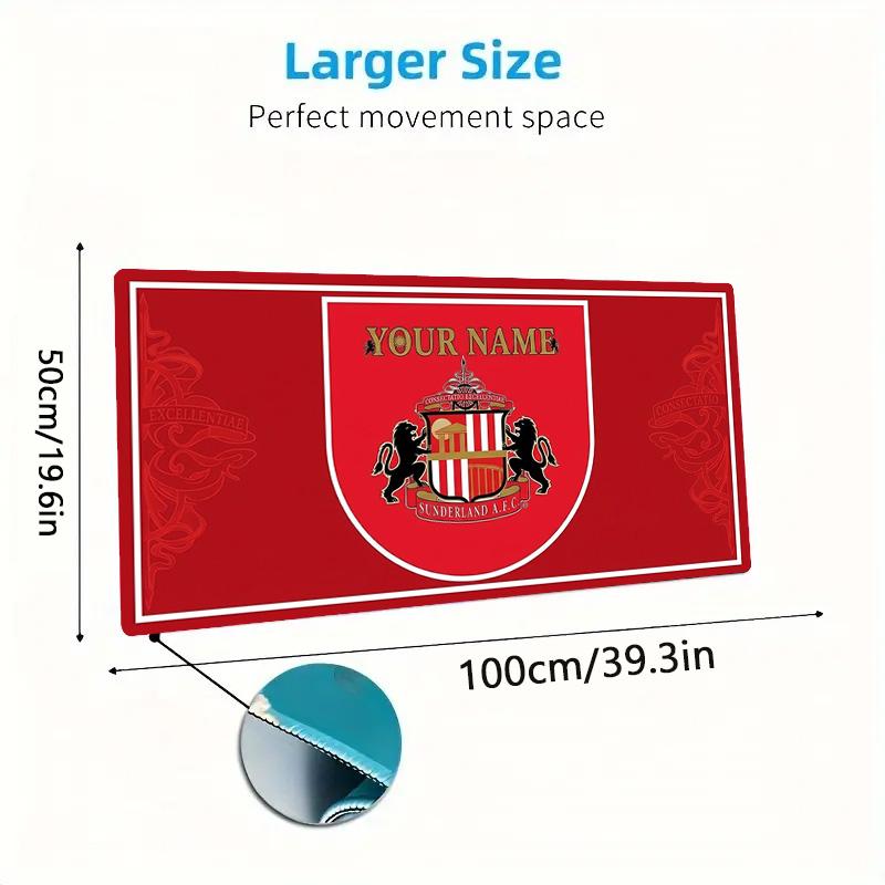 Sunderland Association Football Club Custom Name Large Size Mouse Pad Large Gaming Table Cushion Non-slip Laptop Tablet Big Mousepad XXL Mat Mini PC P