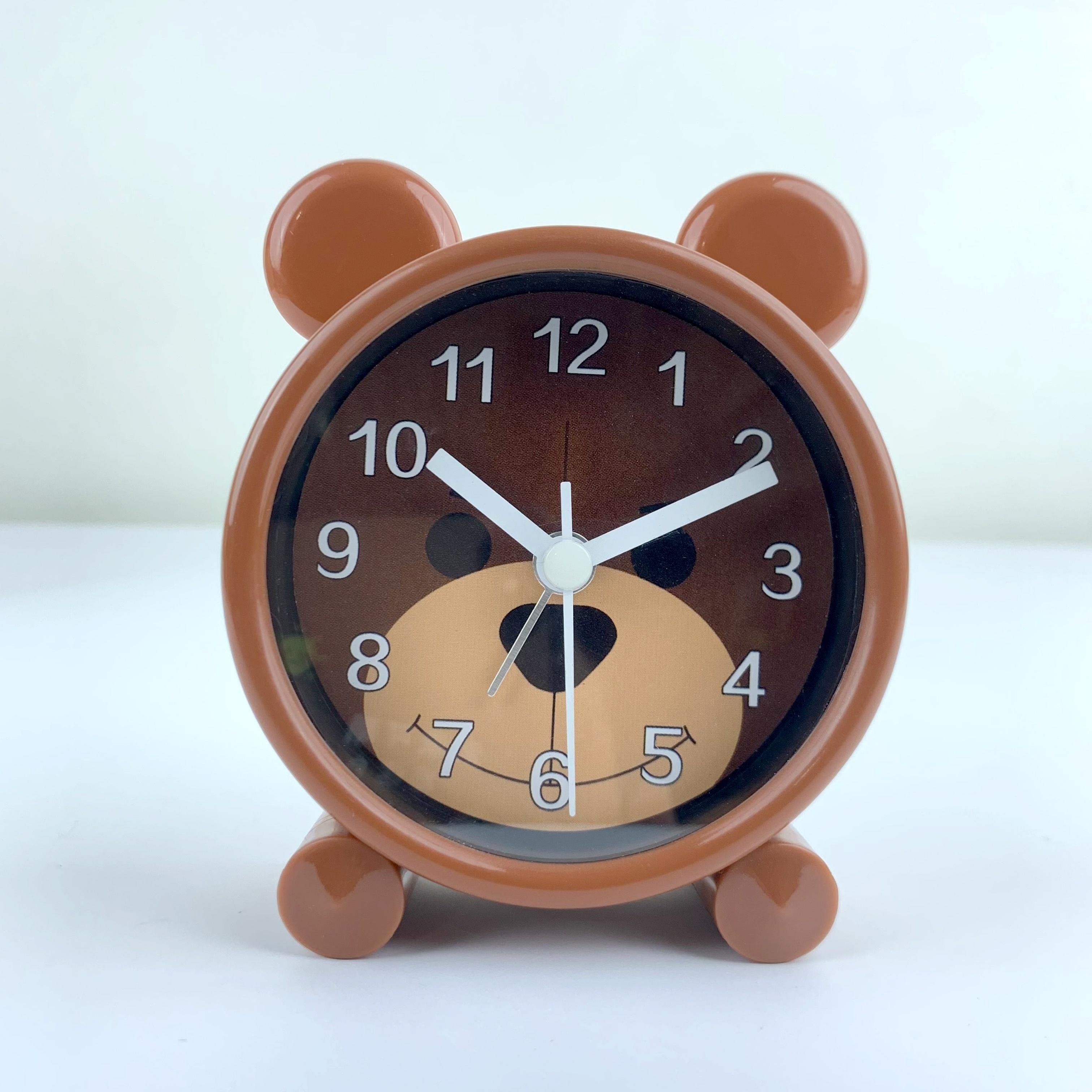 

Cartoon irregular animal shape frog monkey panda brown bear cute alarm clock,quiet exercise is not noisy,battery powered,gifts for friends no battery Brown Bear Alarm Clock