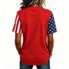 Women Casual Short Sleeve T Shirt Crew Neck Letter Print Top Stars and Stripes Sleeve Design Comfortable Fit
