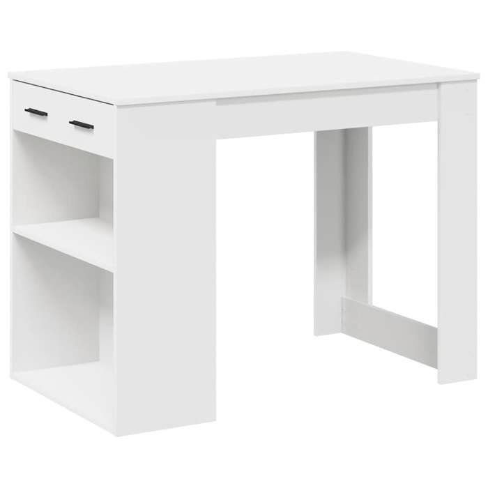 VidaXL Desk with Drawer and Shelf White Engineered Wood 858686