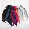 Fashion Print Chiffon Long Ribbon Scrunchies Women Girls Ponytail Scarf Elastic Hair Bands Ties Hair Accessories